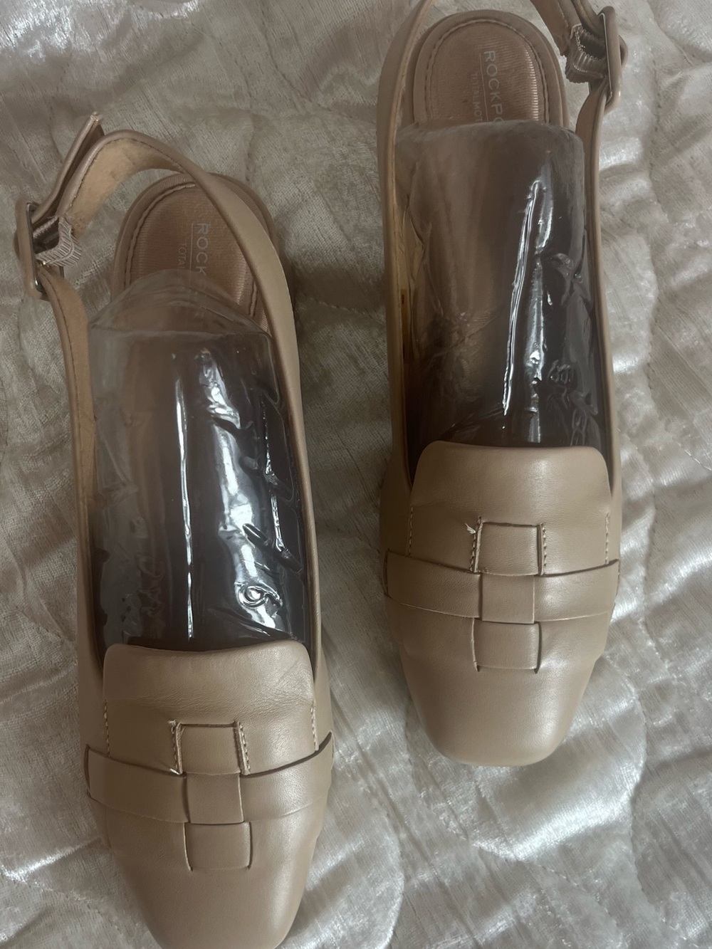 NWOB Rockport Women's Taupe Comfort Slingback Loafers Sz. 9